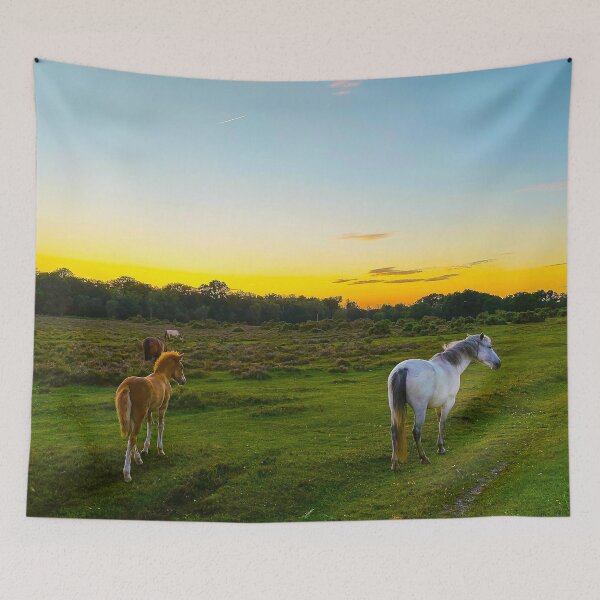 Item preview, New Forest Wild Horses at Sunset designed and sold by markstones.