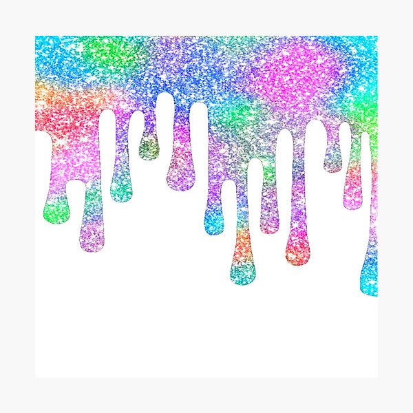Rainbow Glitter Drips Wall Art Redbubble
