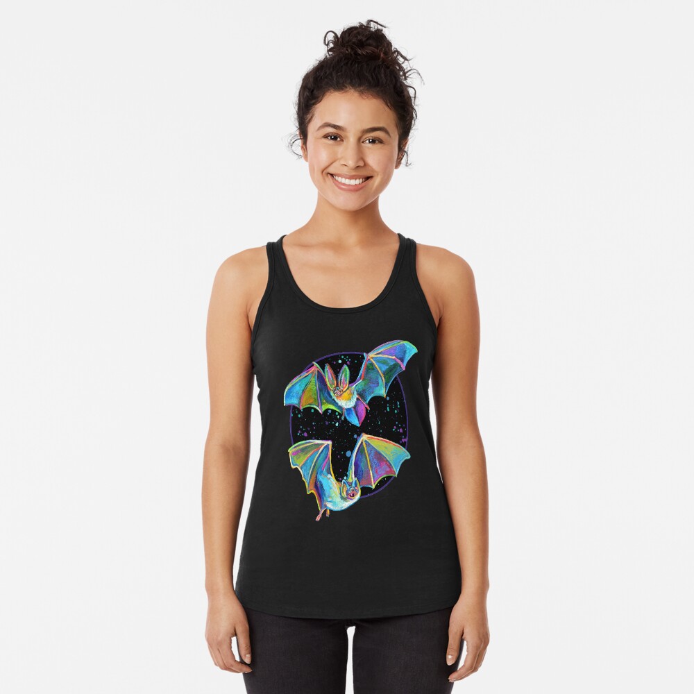 Psychedelic Bat Pattern by Robert Phelps Racerback Tank Top