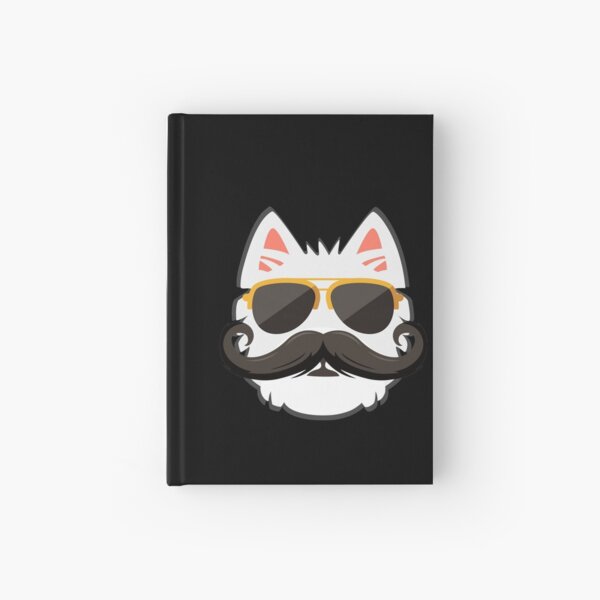 Westie Face with Mustache Hardcover Journal