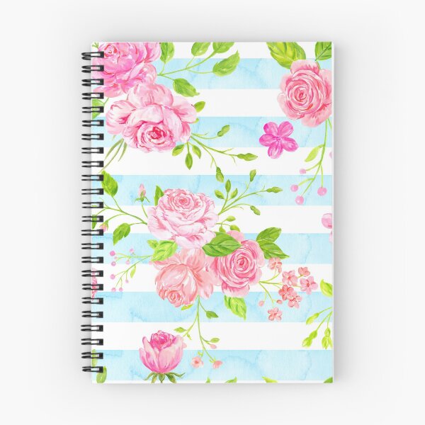 Aperçu de l'œuvre  Fond bleu n 'blanc avec motif doux de roses aquarelles étonnantes créée et vendue par Skynix.