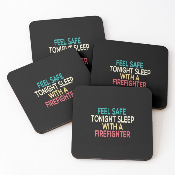 Item preview, feel safe tonight sleep with a firefighter /Firefighter Gift /Fire Fighter / Firefighting  Fireman Apparel Gift Wife Girlfriend - Funny Firefighter Gift watercolor style idea design designed and sold by Chamssou.