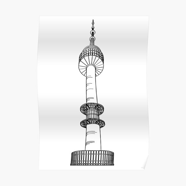 SILHOUETTE NAMSAN SEOUL TOWER Poster