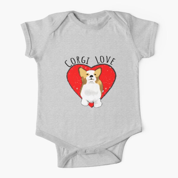 Corgi Love Short Sleeve Baby One-Piece