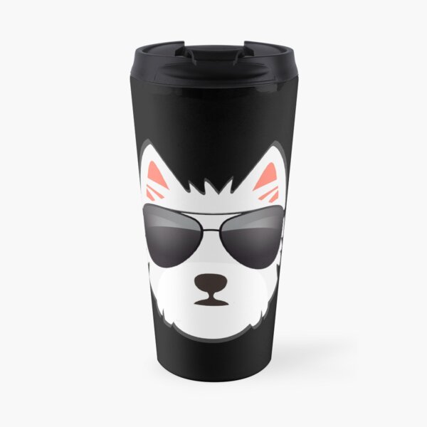 Westie Face With Sunglasses Travel Mug