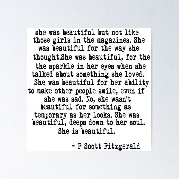 Item preview, She was beautiful - F Scott Fitzgerald Floor Pillow designed and sold by camelia khaled.