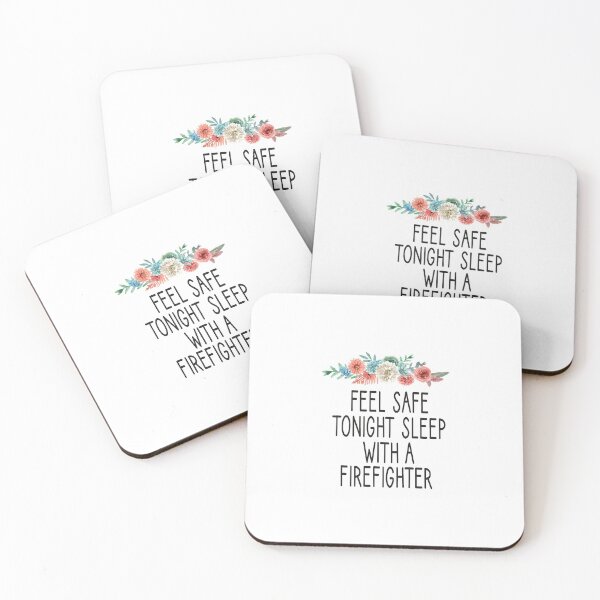 Item preview, feel safe tonight sleep with a firefighter /Firefighter Gift /Fire Fighter / Firefighting  Fireman Apparel Gift Wife Girlfriend - Funny Firefighter Gift floral style idea design designed and sold by Chamssou.