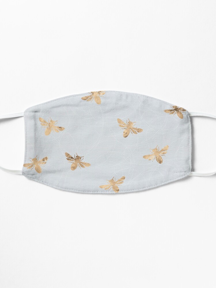 Alternate view of Rose Gold Bees Pattern Mask