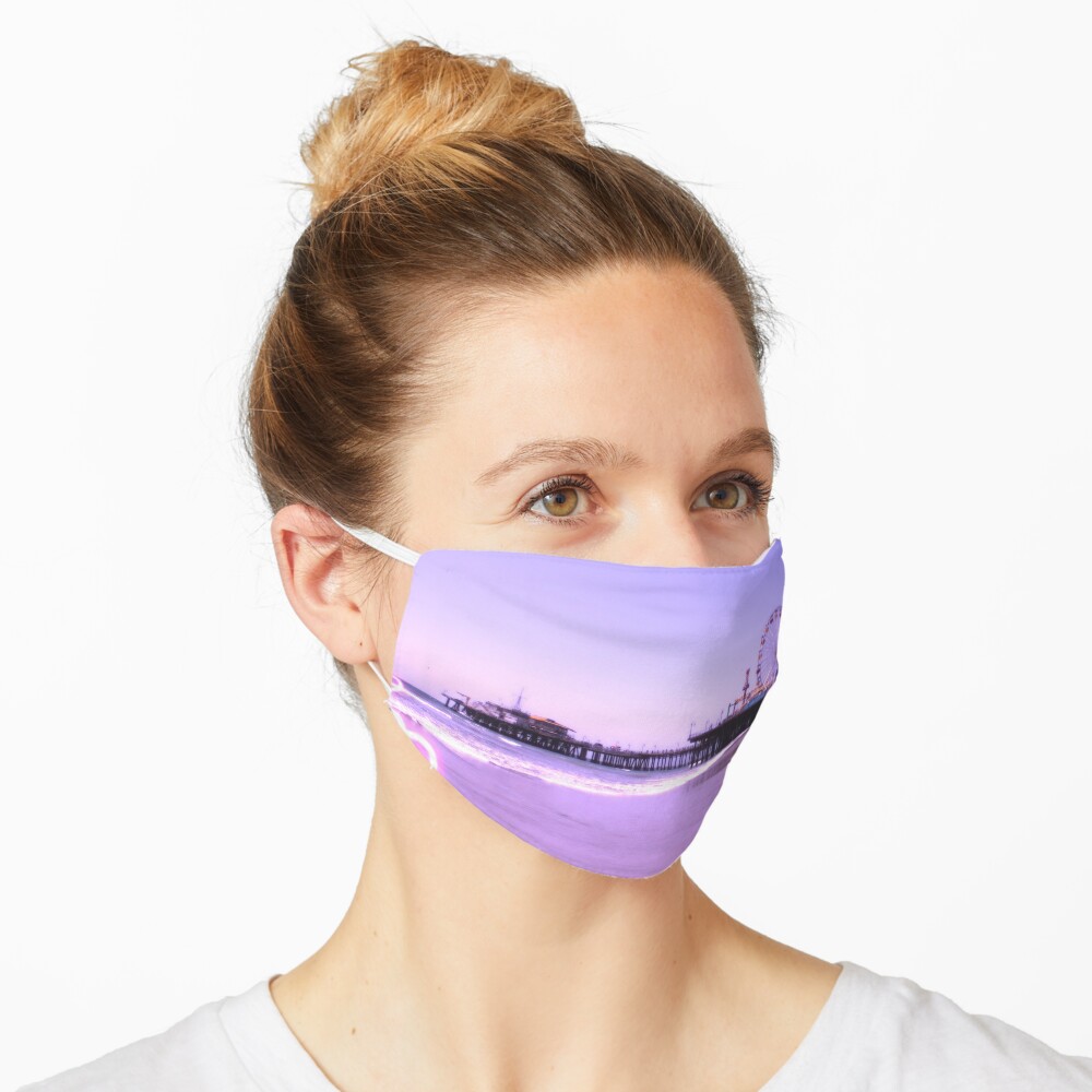 Santa Monica Pier Purple Hearts Mask
