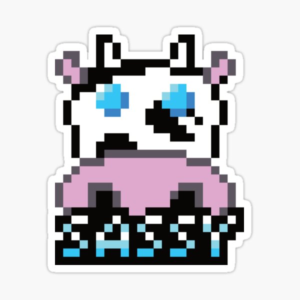 "8-bit" Sassy Moo Cowculus Sticker