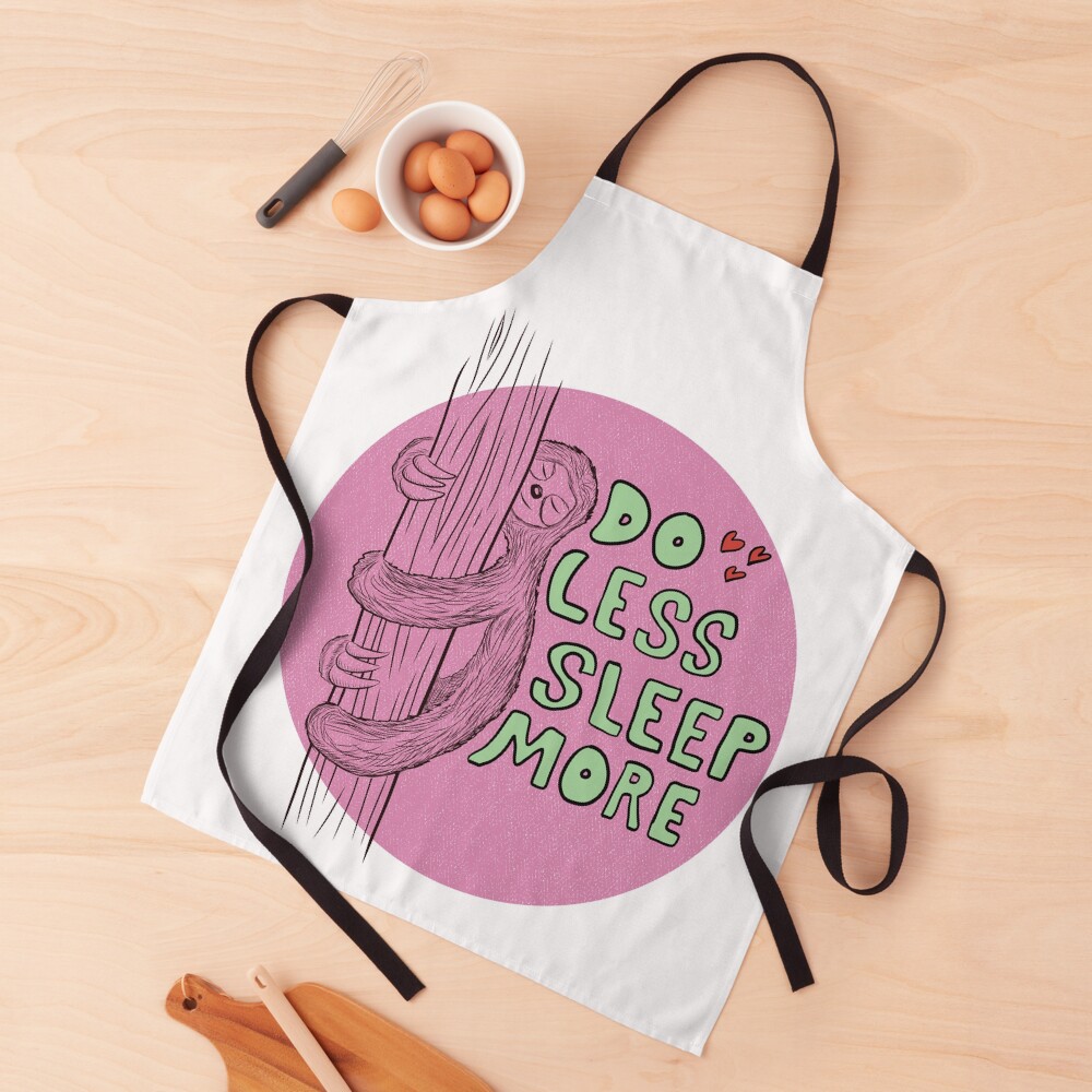 Cute Sleepy Sloth Design. Gift for Girl, Gift for Boy, Animal lover gift. Lazy hanging sloth. Apron