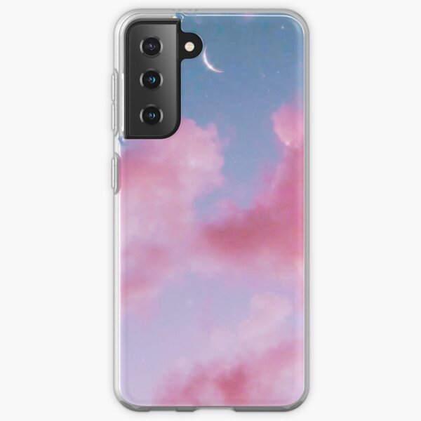 Aesthetic Cotton candy clouds pink pastel sparkling sky Samsung Galaxy Soft Case