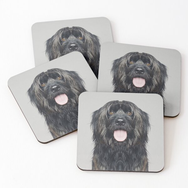 Item preview, Sheepdog Licking Showing Tongue Outside Black Hair Dog portrait, Cool Dog show mouth and nose designed and sold by Dolphin Graphic.