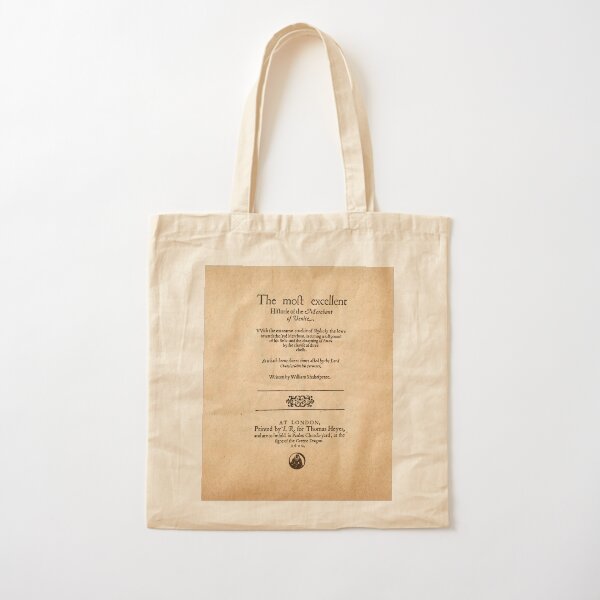 Shakespeare Merchant of Venice Quarto Front Piece Cotton Tote Bag