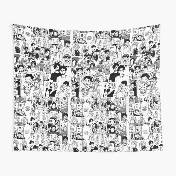 Haikyuu!! - Manga Collage Tapestry