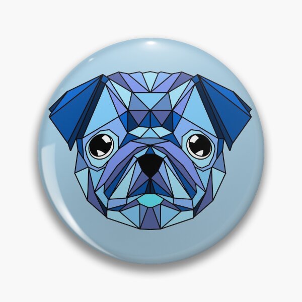 Artikelvorschau, Geometrischer Mops - Blau entworfen und verkauft von Geometricshow.