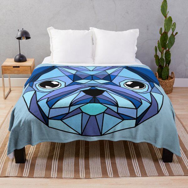 Item preview, Geometric Dog Pug - Blue designed and sold by Geometricshow.