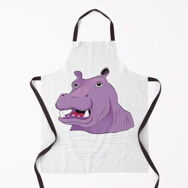 Item preview, Happy Purple Hippo bathing in water. designed and sold by borednomad.