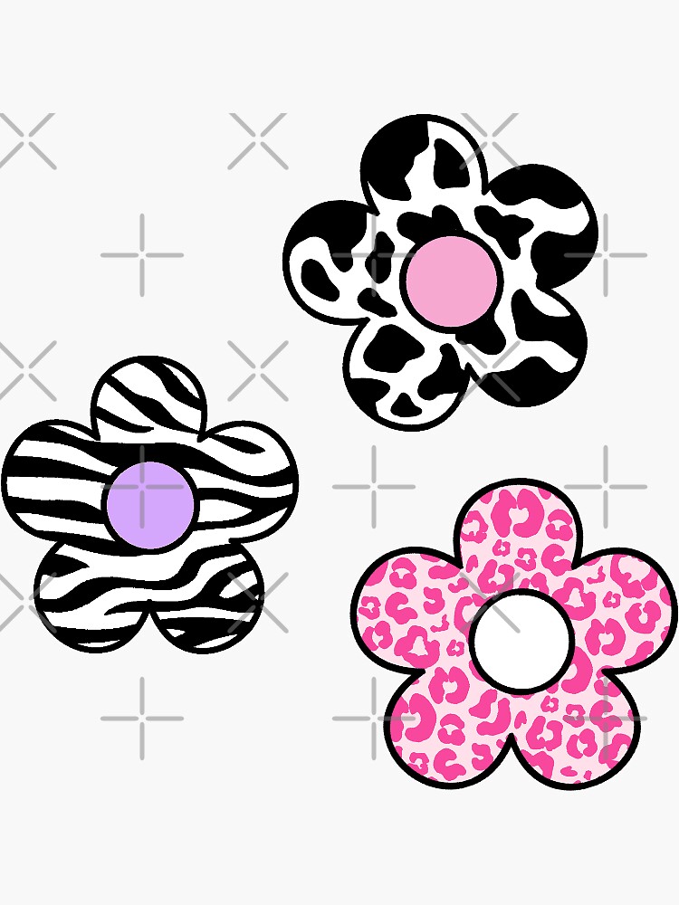 animal print flower pack sticker by adequatedesigns