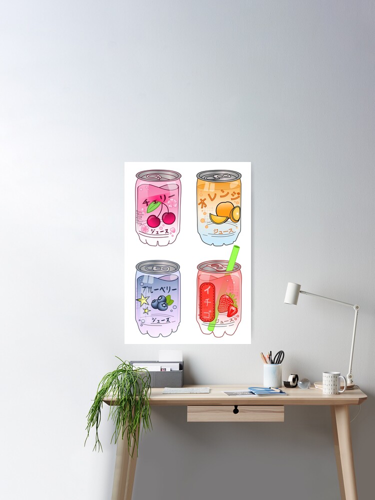 Four cute japanese soda drinks Sticker for Sale by Science-nerd