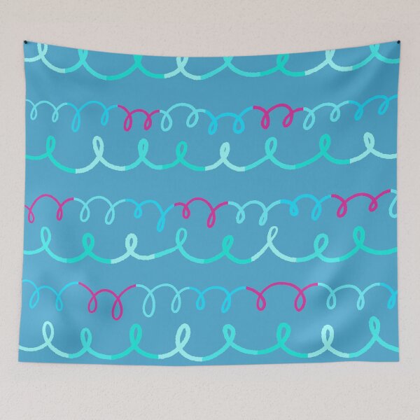 Item preview, Making Waves - Light Blue & Pink designed and sold by AnArielleShop.