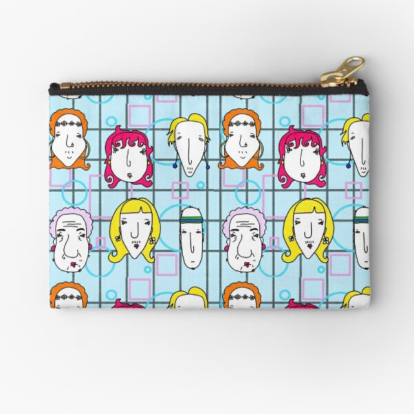 illustrated faces Zipper Pouch