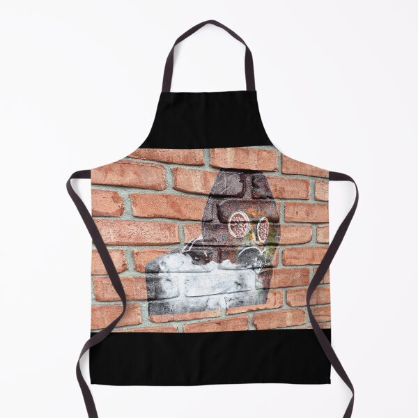 Item preview, Covid19 gasmask on a brick wall designed and sold by PicsByTony.