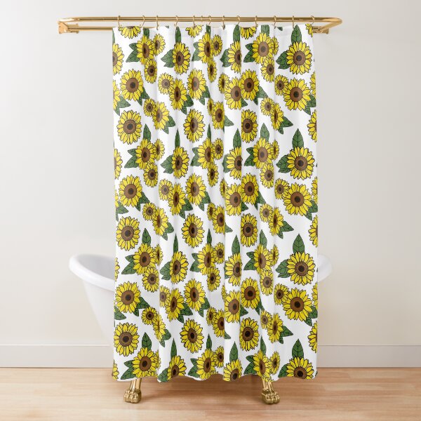 Dense Sunflower Pattern Shower Curtain