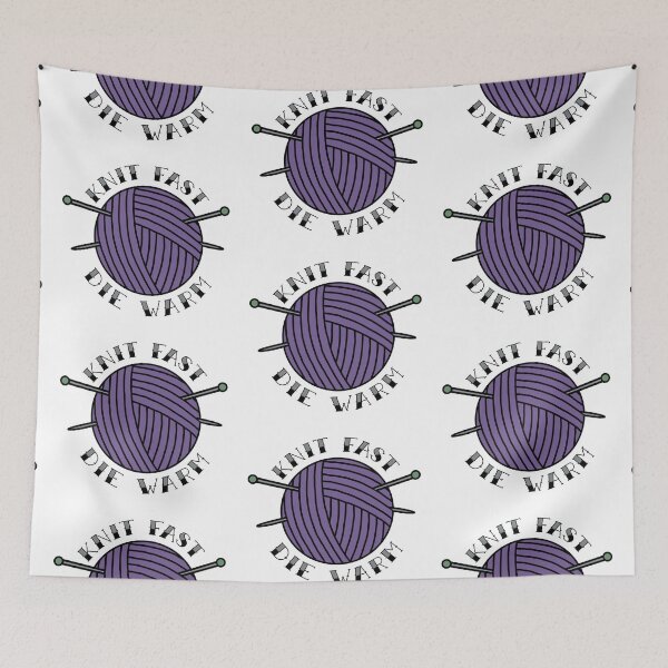 Item preview, Knit Fast, Die Warm illustration designed and sold by CoastalColorCo.
