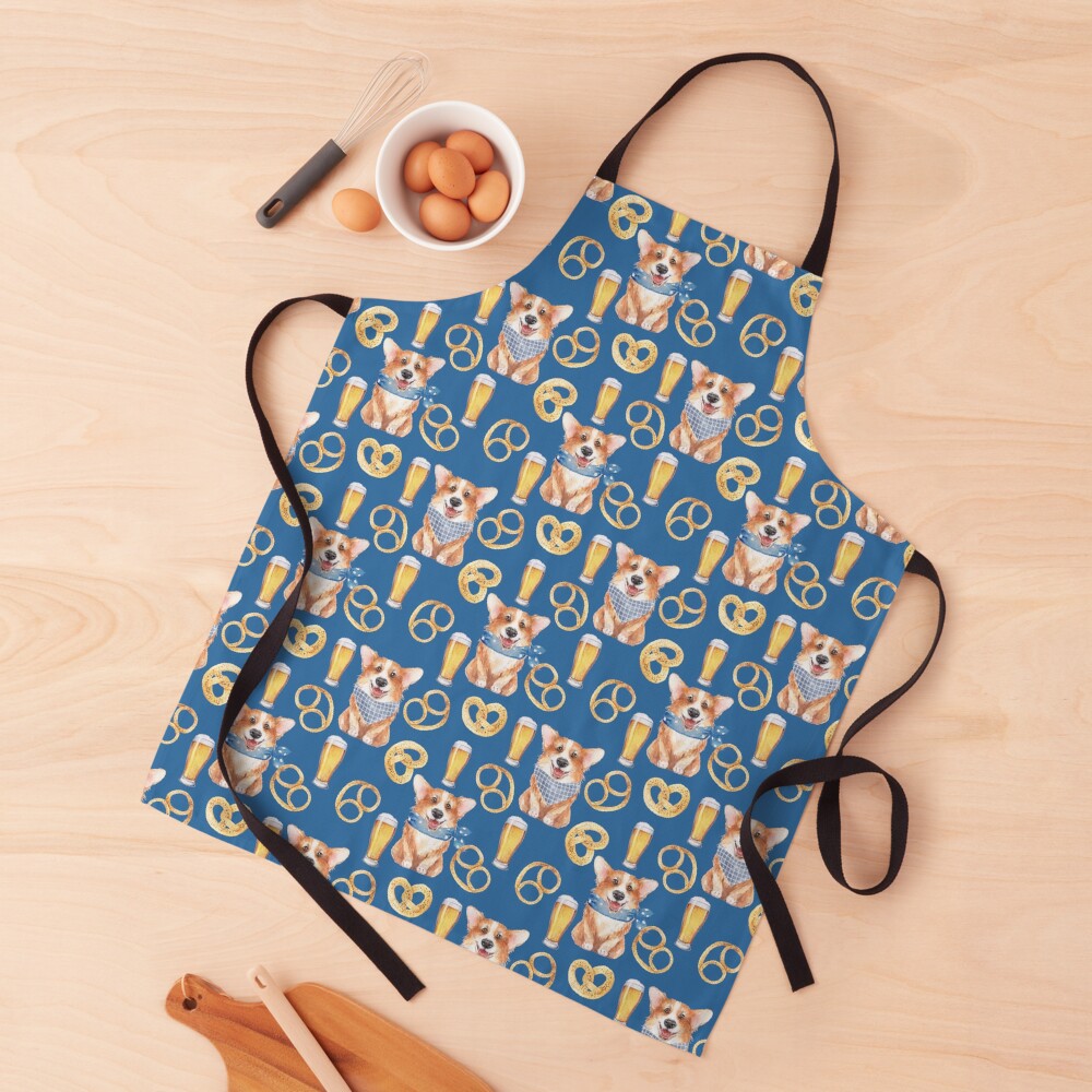 Corgi on Original Bavarian Oktoberfest Apron
