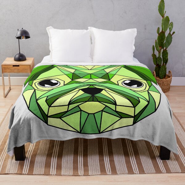 Item preview, Geometric Dog Pug - Green designed and sold by Geometricshow.