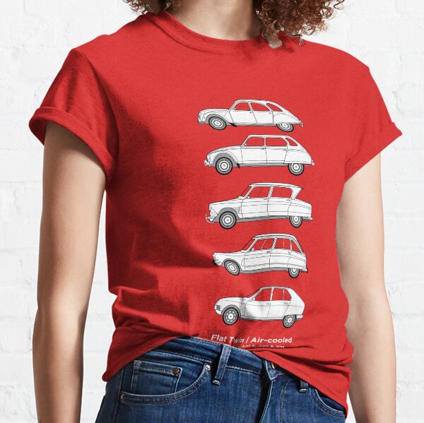 Citroën Flat Twin Engined Art, 2CV, Dyane, Ami 6, Ami 8, et Visa T-shirt classique
