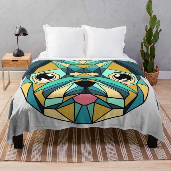 Item preview, Geometric Dog Pug - Green Yellow designed and sold by Geometricshow.