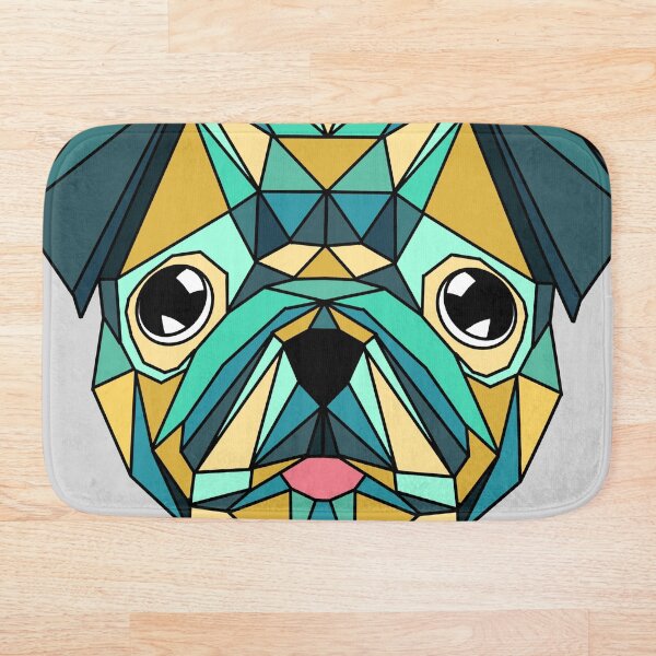 Item preview, Geometric Dog Pug - Green Yellow designed and sold by Geometricshow.