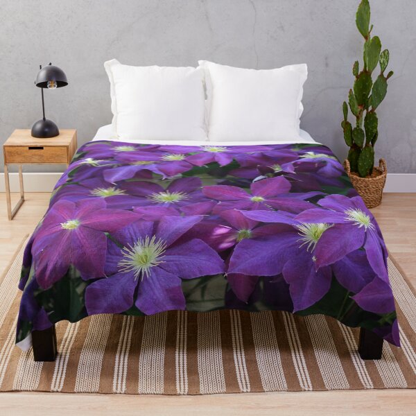 Item preview, Violet purple clematis flowers designed and sold by stina-bee.