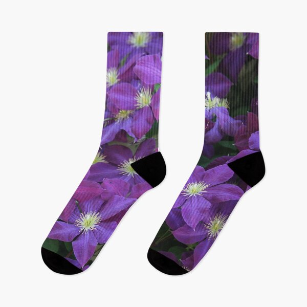 Item preview, Violet purple clematis flowers designed and sold by stina-bee.