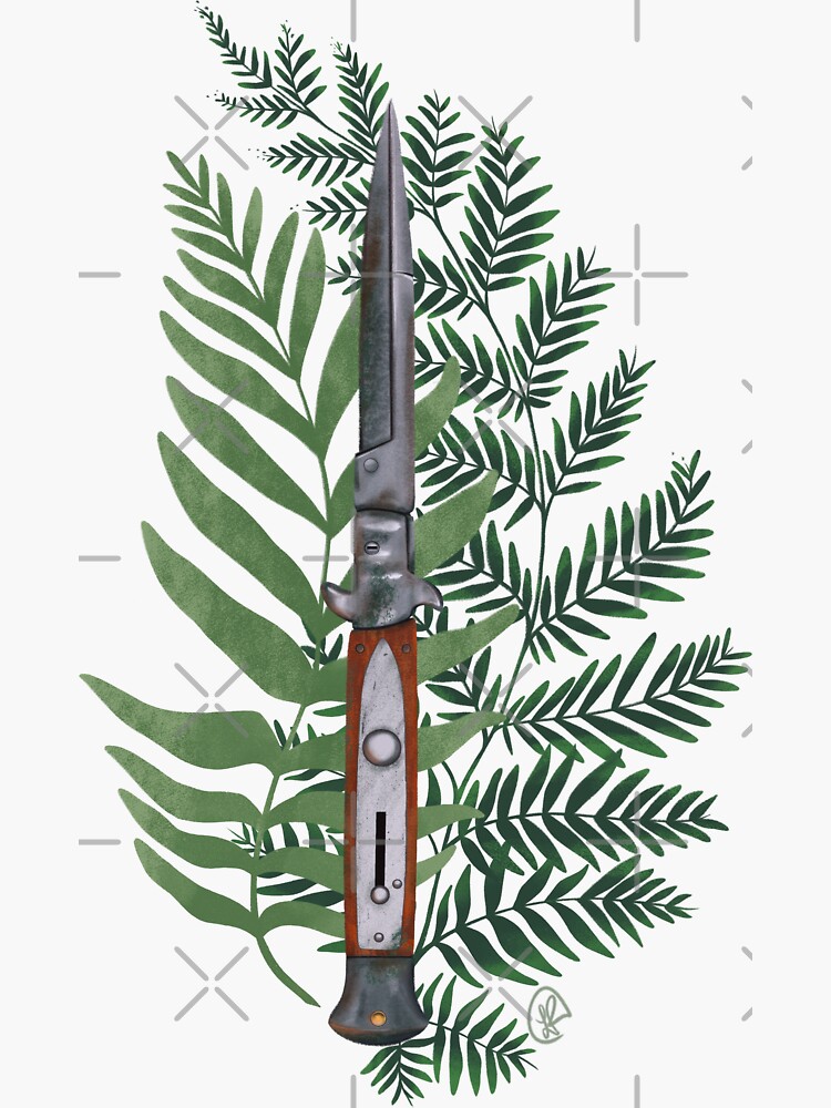 The Last Of Us Ellie switchblade knife with plants tattoo design