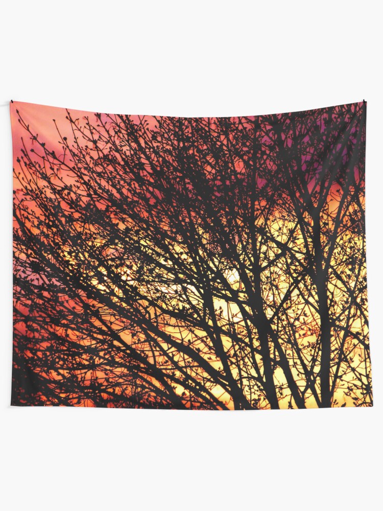 Alternate view of Evening Light in Rose and Gold Tapestry