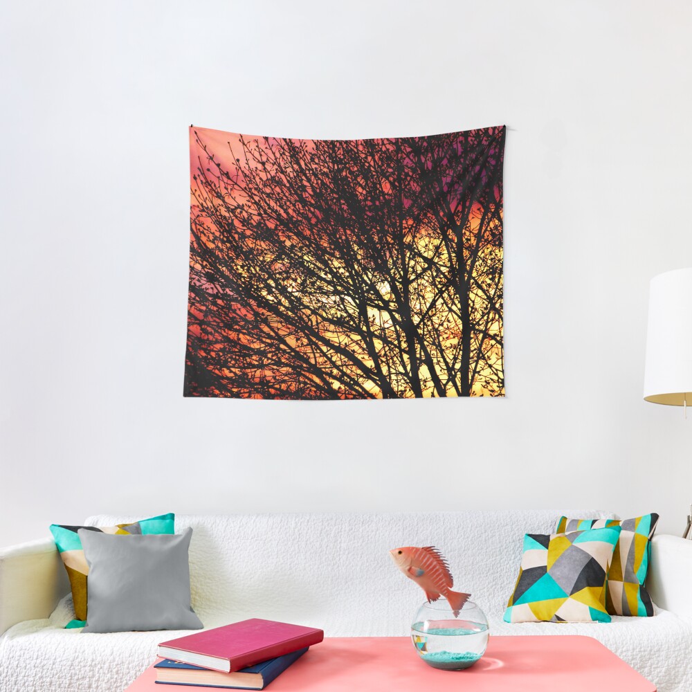 Evening Light in Rose and Gold Tapestry