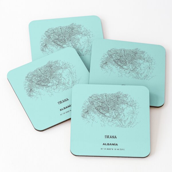 Item preview, TİRANA city road map ALBANİA simple with GPS coordinates  designed and sold by rashadat.