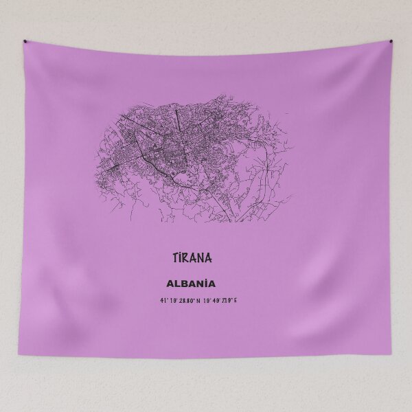 Item preview, TİRANA city road map ALBANİA simple with GPS coordinates  designed and sold by rashadat.
