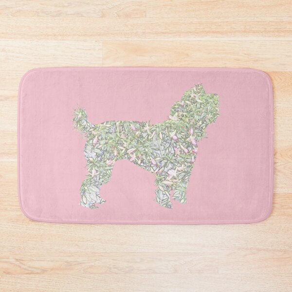 Item preview, Cute cockapoo in pink fuchsia petals designed and sold by ThePoodleandCo.