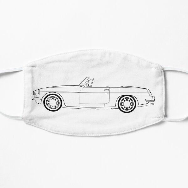 MG B Roadster Line drawing artwork Small Mask