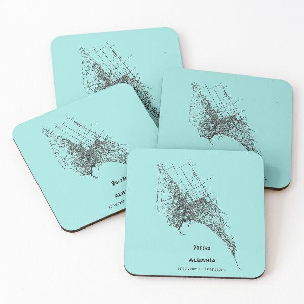 Item preview, Durrës city road map ALBANİA simple with GPS coordinates  designed and sold by rashadat.