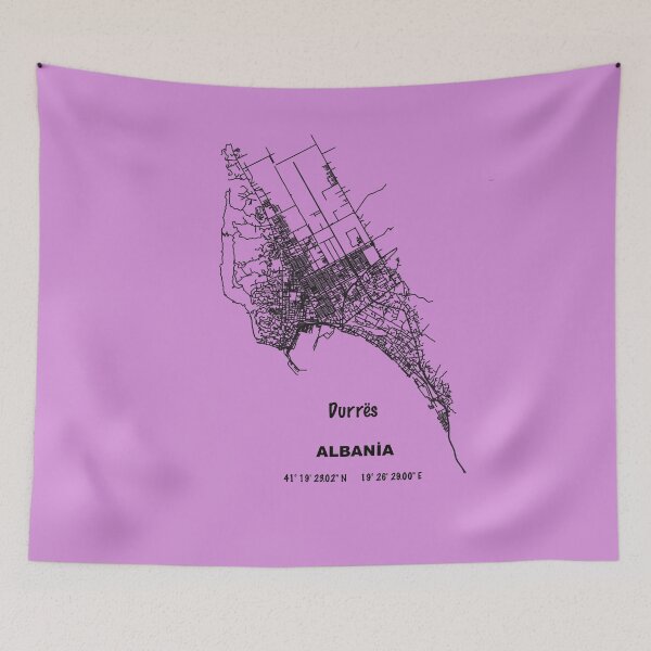 Item preview, Durrës city road map ALBANİA simple with GPS coordinates  designed and sold by rashadat.