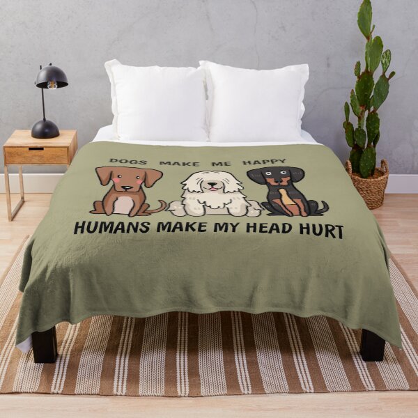 Item preview, Dog's make me happy Humans Make My Head Hurt designed and sold by TopDesignArt.