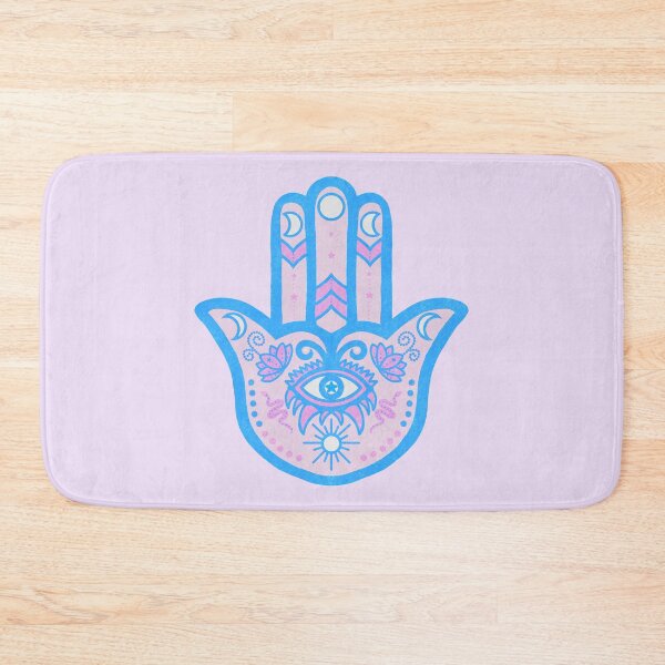 Item preview, Cotton Candy | Hamsa Hand Amulet in Soft Pink and Blue designed and sold by Bloomandflo.
