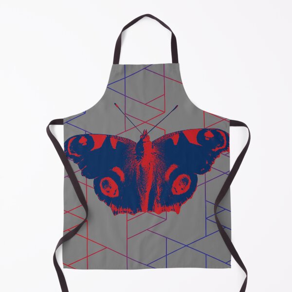 Item preview, Butterfly Peacock geometric blue,red and grey designed and sold by JillBusbyArt.