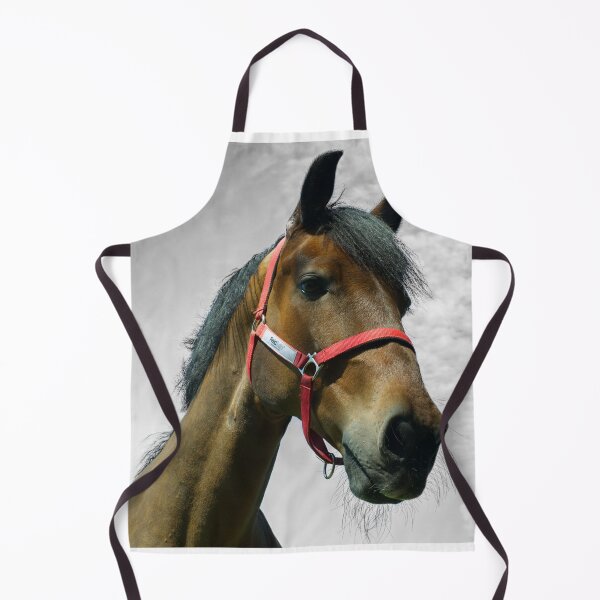 Item preview, Chestnut horse head against a monochrome sky designed and sold by PicsByTony.