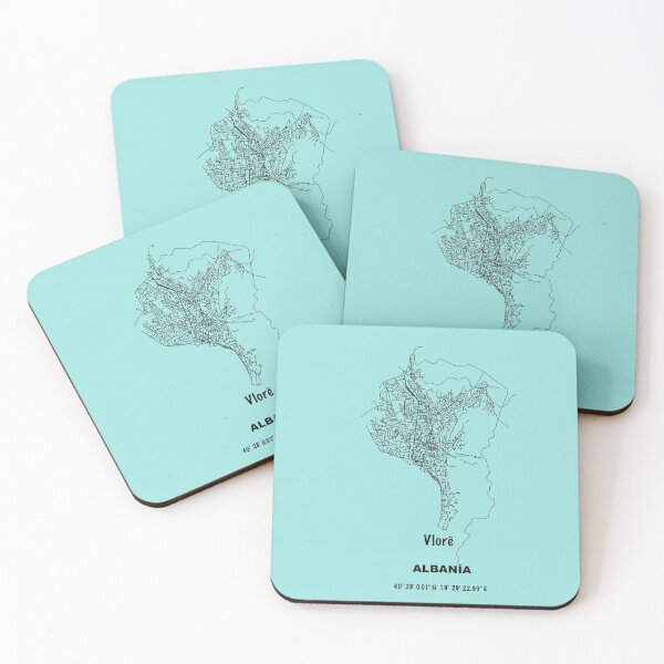 Item preview, Vlorë city road map ALBANİA simple with GPS coordinates  designed and sold by rashadat.